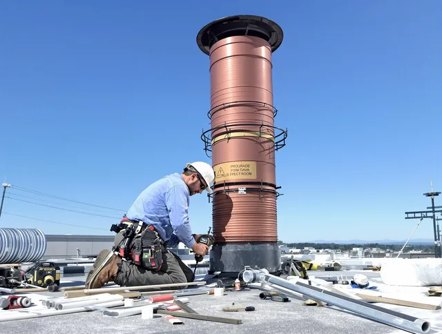 Installed chimney liner by Bedford Chimney Sweep in Bedford, OH