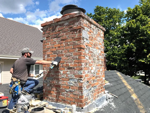 Completed chimney rebuild by Bedford Chimney Sweep in Bedford, OH