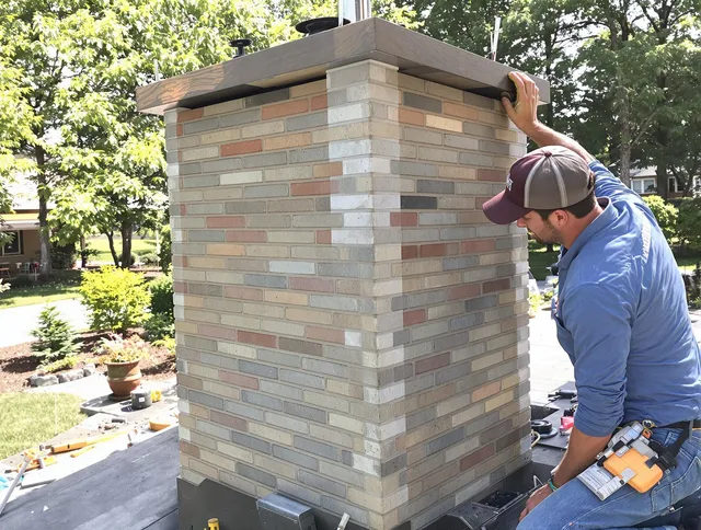 Bedford Chimney Sweep completing a modern chimney remodel in Bedford, OH