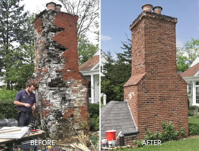 Bedford Chimney Sweep performing a full chimney restoration in Bedford, OH