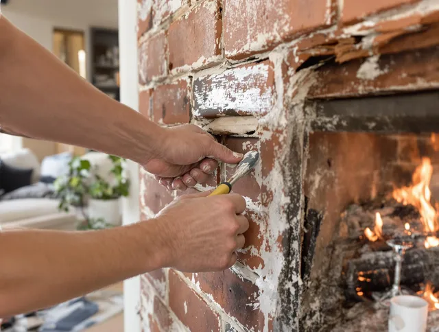Routine fireplace repair by Bedford Chimney Sweep in Bedford, OH